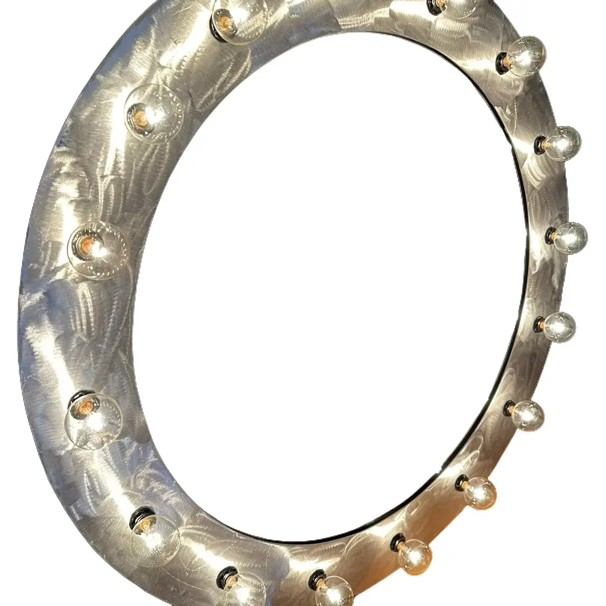 Round Hollywood Lighted Mirror Makeup Decor Elegant Room