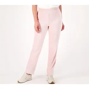 Isaac Mizrahi Live! Soho Regular Ribbed Velour Straight Leg Pant