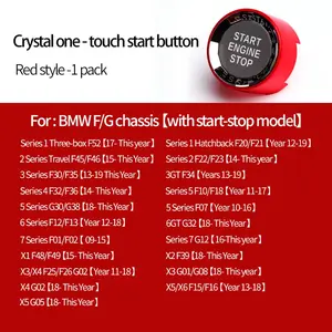 Car interior one click start crystal button