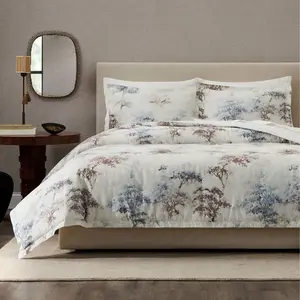 Jeremiah Brent Home 3pc Full/Queen 'Walk in the Woods' Cotton Duvet Set Blue