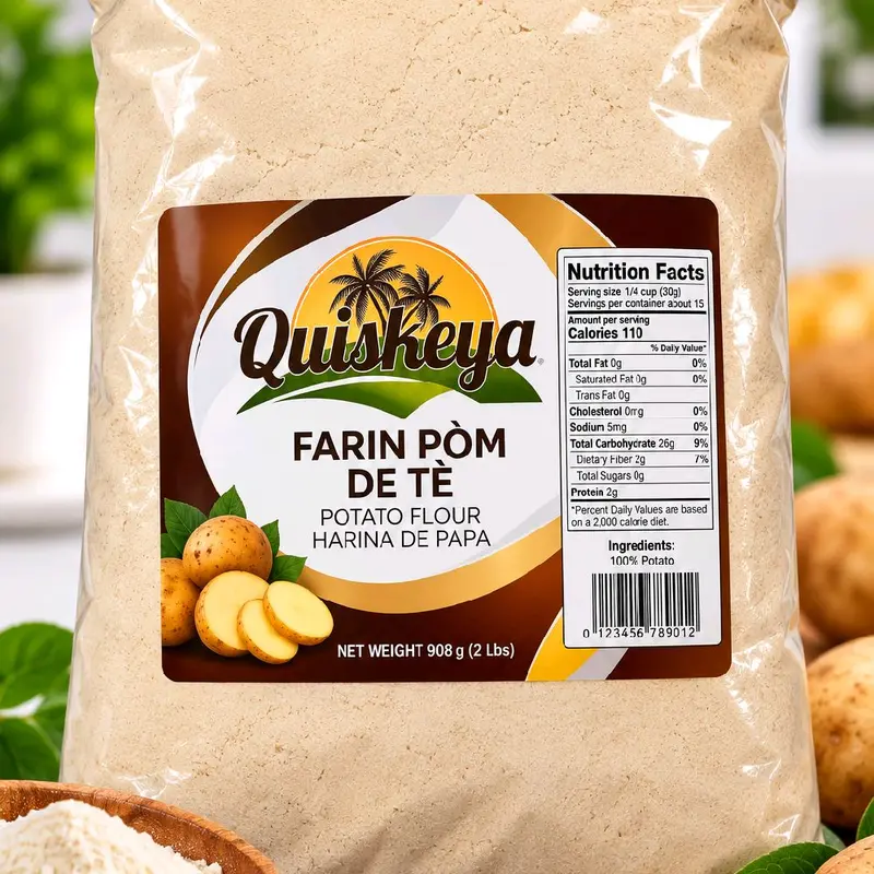 QuiReya Farin Pòm de Tè Potato Flour 700g/2.5 Lb High-Quality Pastry Flour