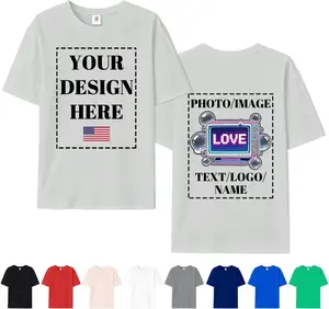 FEEGO Custom T Shirts for Men Women Create Your Own Custom Shirt with Text Image Logo Print Front & Back Design Option