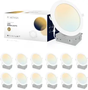 Recessed Lighting 7 Inch with Junction Box, 5CCT 7 Inch LED Recessed Lights Dimmable 2700K/3000K/4000K/5000K/6000K, 16W 1300lm Ultra Thin Recessed Lighting - ETL and Energy Star Certified