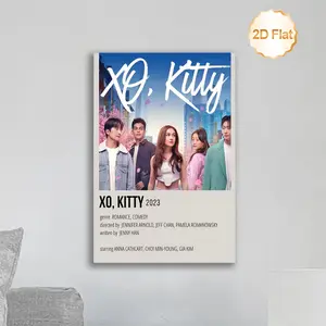 1 Piece XO Kitty Series Frameless Waterproof Canvas Poster - Korean Drama Inspired Wall Decoration, Featuring Korean Drama Characters, Easy-to-Tear Adhesive Design, Suitable for Home, Office, Cafe, Bedroom, Living Room - An Ideal Gift for K-Drama Fans (XO