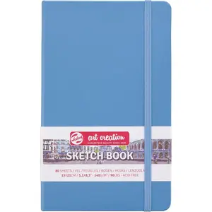 Talens Japan T9314-212M 441815 Art Creation Sketchbook, Drawing Notebook, 5.1 x 8.3 inches (13 x 21 cm), Lake Blue