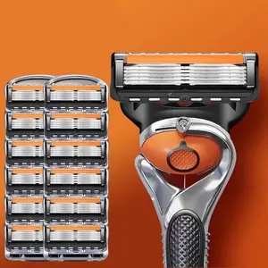 High-Quality Five-Layer Manual Shaver, Stainless Steel Replaceable Blades, Universal Handle, Washable Whole Machine, Men's Grooming Tool, Shaver Razors