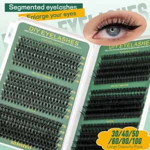 544/640 D-Type Curled Voluminous False Eyelashes, Large Capacity, Natural Look, DIY Home Makeup, Suitable for Beginners, Soft and Long-Lasting