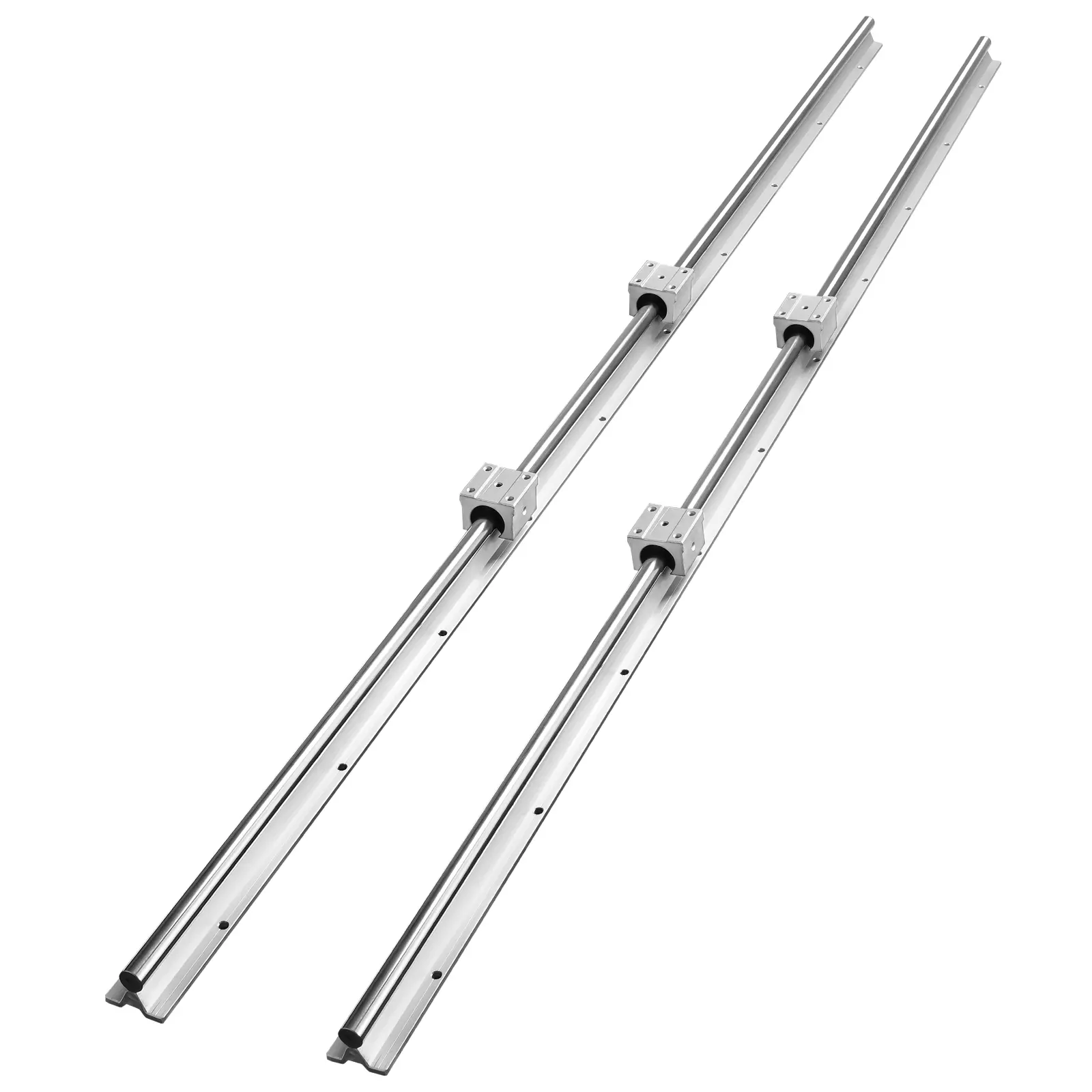 【Summerfinds】VEVOR Linear Guide Rail Set SBR16 1500mm2 PCS 59 in/1500 mm SBR16 Guide Rails and 4 PCS SBR16UU Slide BlocksLinear Rails and Bearings Kit for Automated Machines DIY Project CNC Router Machines