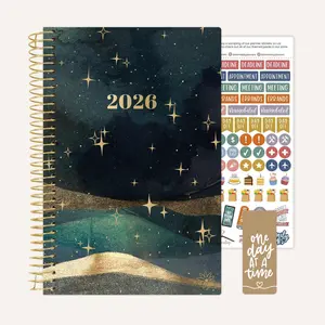 Bloom 2026 Soft Cover Planner 5.5 x 8.25 Celestial Skies Year-Round Planning with Habit Tracking & Life Coaching Pages