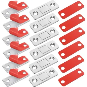 Dazone 6 Sets Strong Magnetic Door Closer Cabinet Catch Latch Cupboard Ultra Thin Closures for Kitchen Drawer Cabinet Door Closet