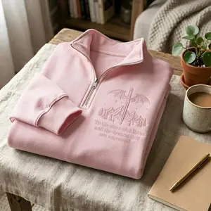 ACOTAR Mountain Embroidered Quarter Zip Sweatshirt, To The Stars Sweatshirt, Bookish Sweatshirt, Night Court Sweatshirts