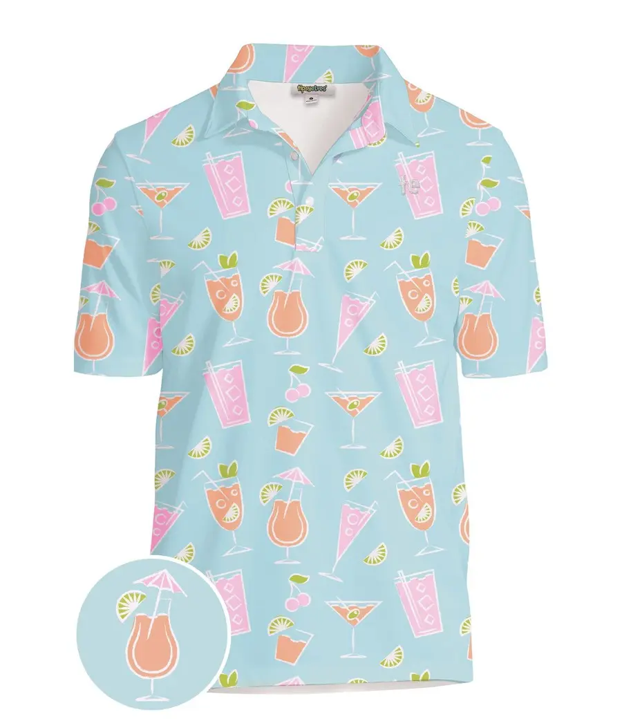 Men's Cocktail Caddy Disc Golf Polo