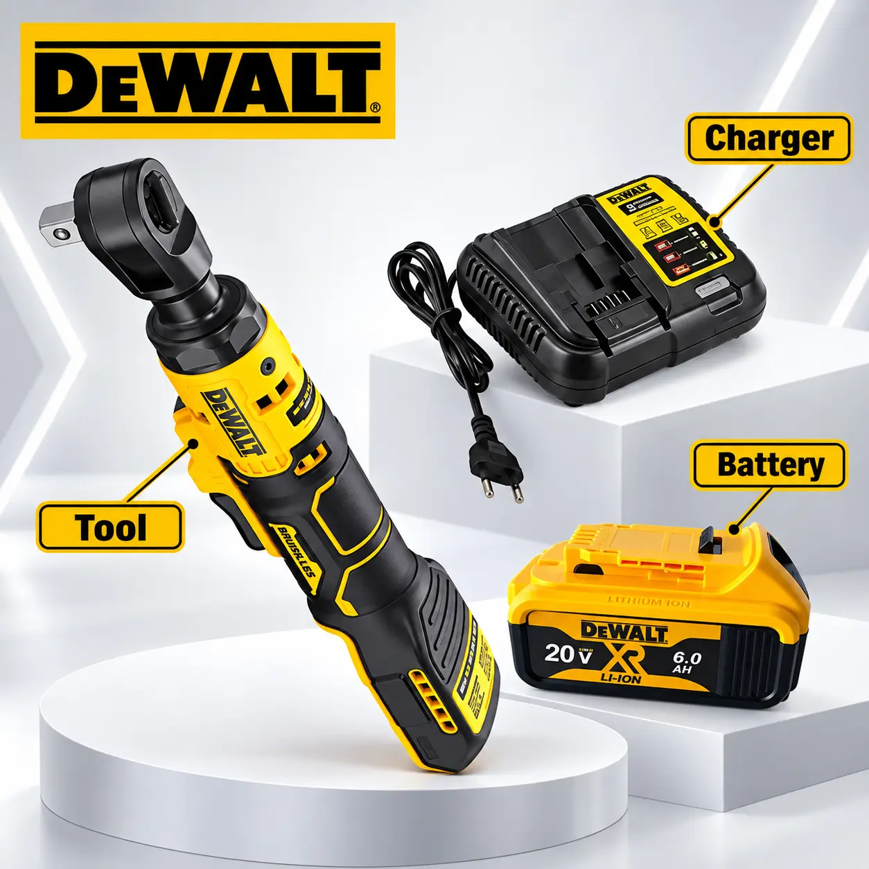 DEWALT DCF512 1/2" Drive Electric Torque Ratchet Wrench, 70 FT-LBS Torque, LED Light, Mechanic-Favorite Power Tool for Workshop & Vehicle Repair