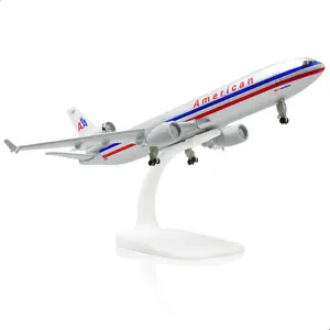 MD-11 1/300 Diecast Metal Airplane Model Kits with Stand (8.3-inch L) Cargo Airplane Model for Adult Plane Toy Aviation Gifts or Collections