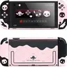 Geekshare Switch 2 Console Protective Case Set with Protection, PC Back Plate, Silicone Dual Joystick Covers, 2 Grip Add-ons, Skull Print (Black & Pink) for Esports Fans - Gaming & Console Controller Accessories
