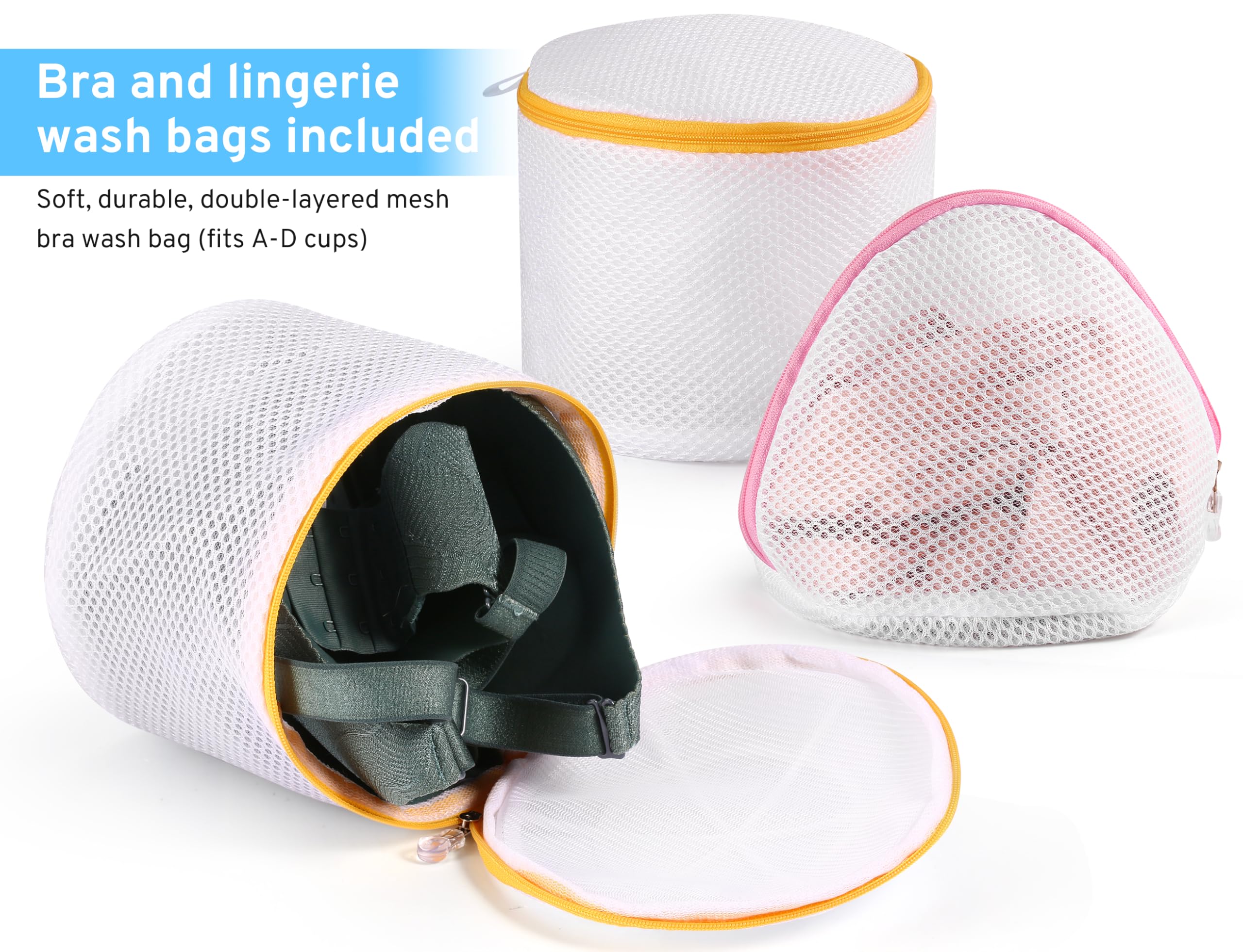 Ultimate 7 Pack 6 Size Mesh Laundry Bags Set with AUTO-Lock Zipper for Delicates Lingerie Bags Lightweight Durable 100% Polyester Secure Cleaning