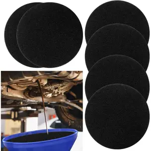 6 count Oil Drain Splash pad,Applicable to Oil pan for Oil Change, Oil drip pan, Oil Drain, for Automotive Repair and Technicians Oil Change pan Oil Mat ,Splatter Pad, Round Black 15 Inches