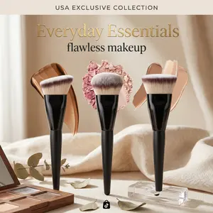 Angled Foundation Makeup Brush - Premium Synthetic Bristles, Multi-Purpose Contour & Concealer Brush for Flawless Blending, Soft Dense Buffing Brush for Liquid, Cream & Powder