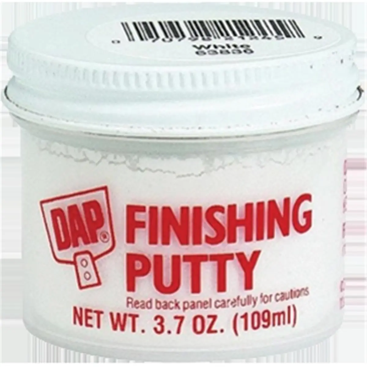 Dap 21245 White Finishing Putty - 3.7 oz (109 ml) Premixed, Smooth, Easy-Working, Adhesive, Oil-Resistant, Repairs Interior/Exterior Paneling, Hides Countersunk Nail Holes, Color Matched to Most Wood Finishes