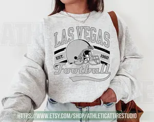 [Sale Up To 50%] Las Vegas Football Vintage Crewneck Sweatshirt, Retro Las Vegas Football Shirt, Las Vegas Football Christmas Raider Fan Gift, Gift For Fan, Trendy USA Cotton Fabric