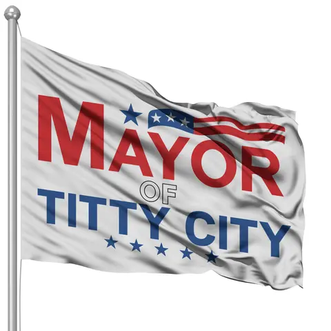 Mayor Of Titty City Flag Funny Flag 3x5 ft - Perfect Wall Decor for Mancaves, Bars or Bachelor Pads Gift Outdoors Pack wishing banner