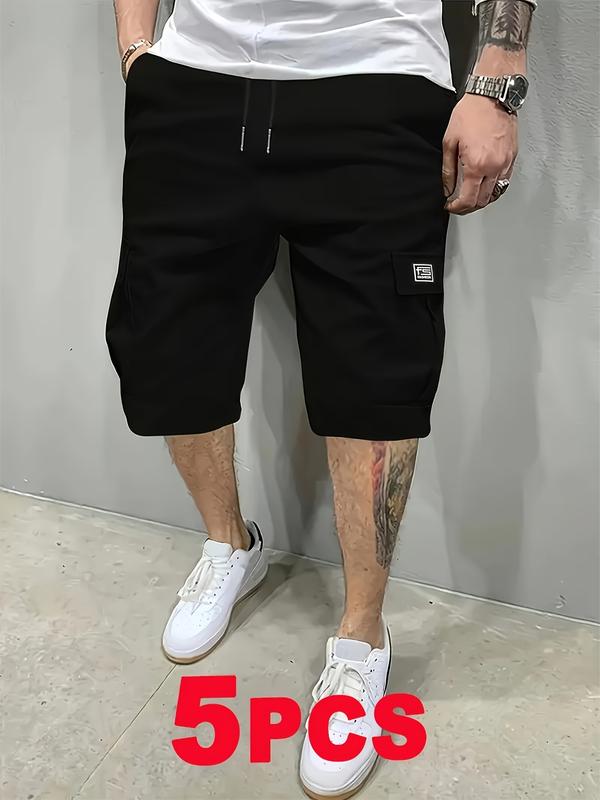 Men's work shorts, pack of 5, men's summer trendy casual shorts, multi-pocket design, durable fabric, wrinkle-free, wear-resistant, tear-resistant, comfortable and breathable, stylish and versatile