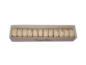 Macaron Bites Cake Batter Macaron Cookies Gift Box 12 Count French Meringue-like Cookies with Creamy Exotic Fillings
