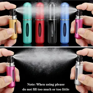 5PCS 5ML Refillable Perfume Atomizer Travel, Portable Mini Pocket Perfume Atomizer,  Portable Travel Sample Empty Bottle Spray for Travel, cologne organizer