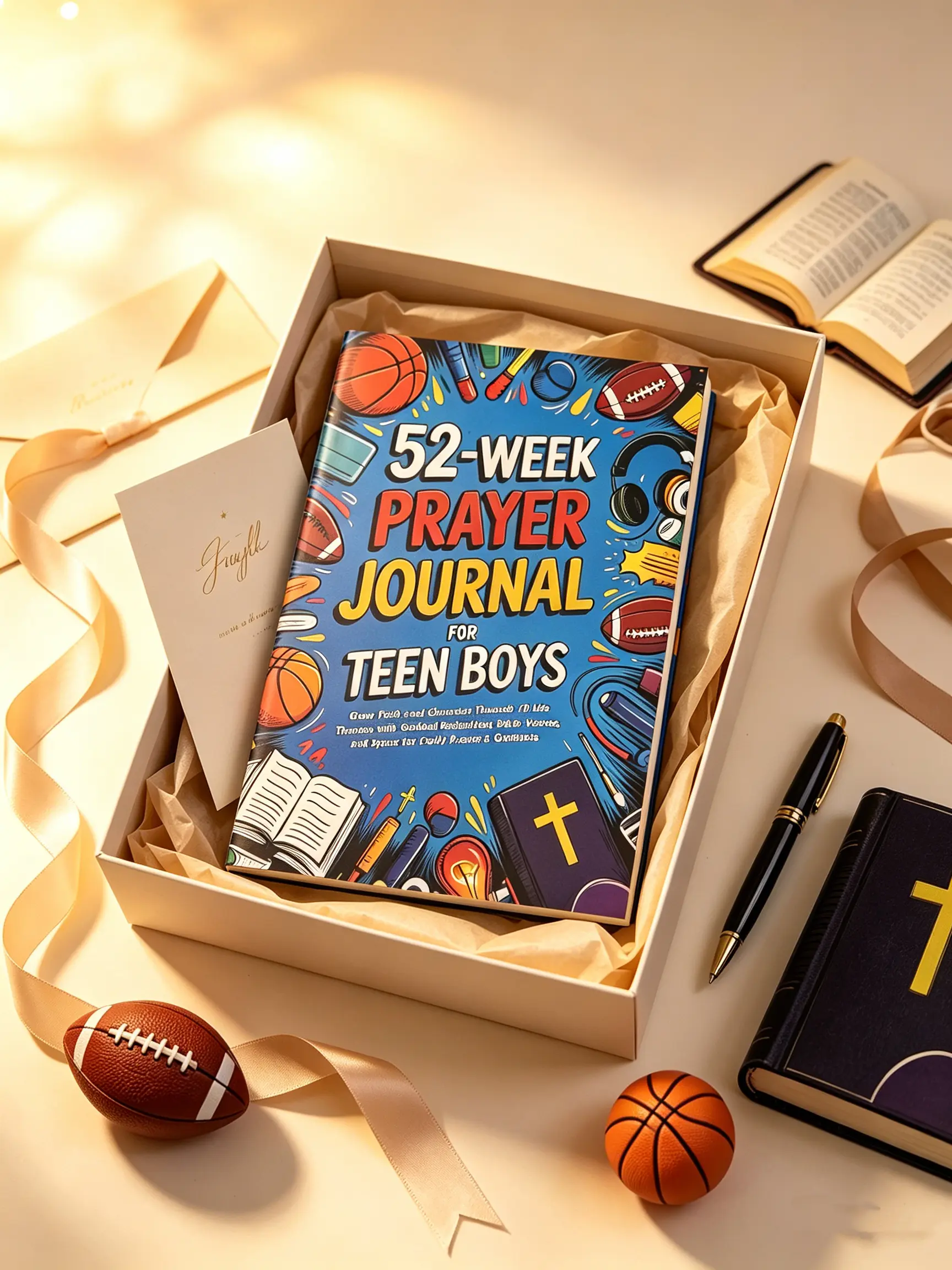 Teen Boys Daily Prayer & Gratitude Journal: 52 Weeks Guided Reflections Covering 10 Core Life Themes to Grow Faith
