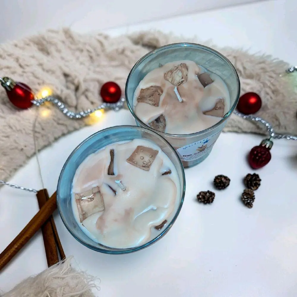 Iced Caffe Latte Scented Candles, Long-Lasting Burn Time Home Decor Decoration, Cozy Living Room Ornament for Relaxation, Coffee House Aroma Home Supply