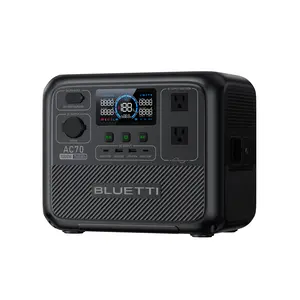 BLUETTI AC70 Portable Solar Generator, 768Wh LiFePO4 Power Station