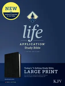 KJV Life Application Study Bible, Third Edition, Large Print (Bonded Leather, Black, Red Letter) -- Tyndale - Bible
