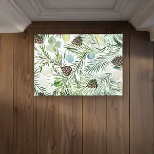 Begin Home Decor CODM1724VO22Q9 17 x 24 in. Pine Cone Pattern Door Mat - Indoor Outdoor Living Room Decor
