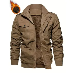 Warm Fleece-Lined Men’s Jacket – Thickened, Windproof, Multi-Pocket Casual Winter Jacket