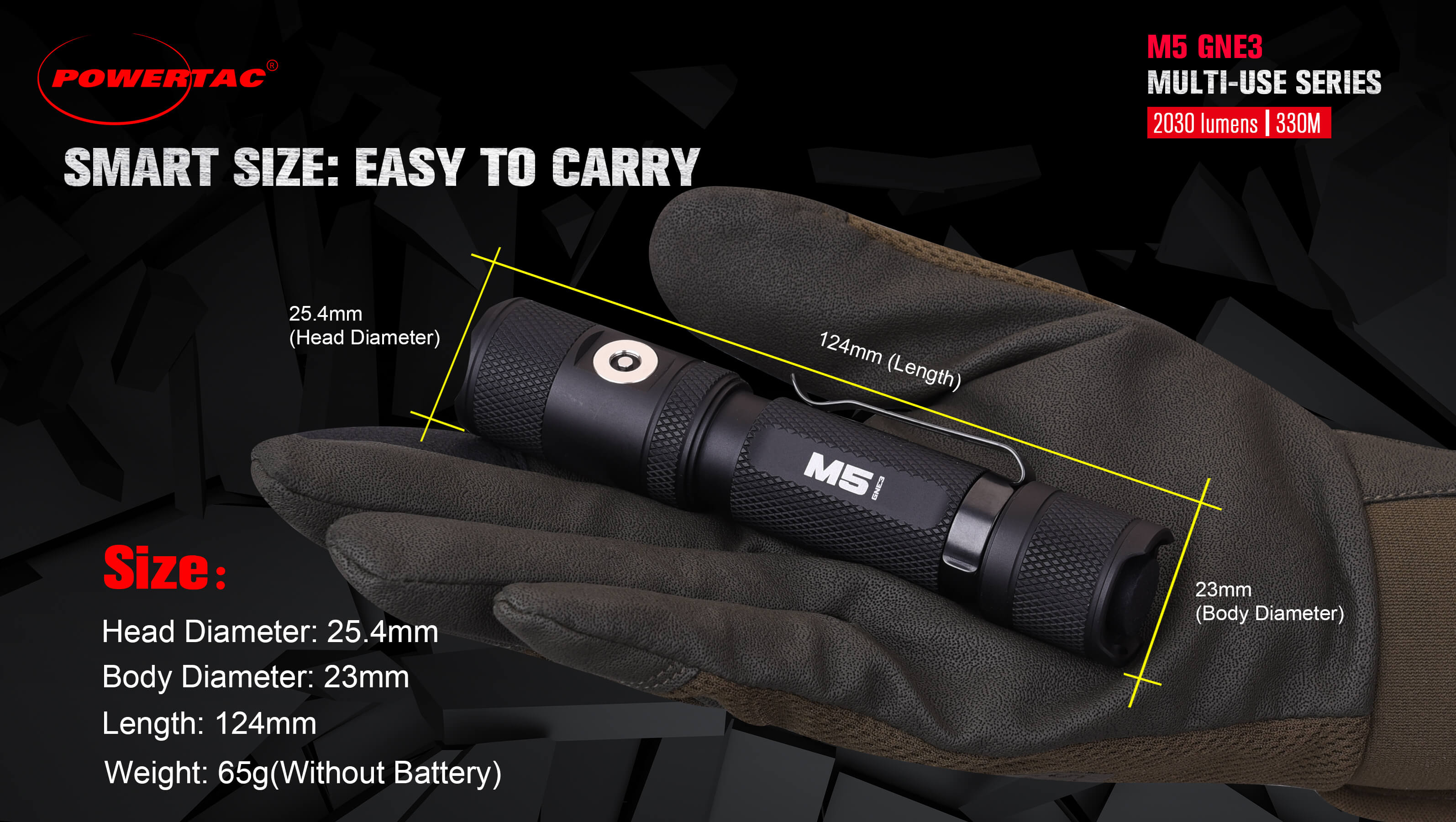200K+ SOLD ON AMAZON! Powertac M5 Gen3 Tactical EDC Flashlight | 2,030 Lumen | IPX8 Waterproof | Magnetic Charging | The Ultimate Daily Carry Ligh