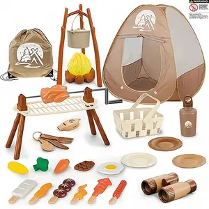Outdoor Adventure Tool Set, Camping Kit with Mat Storage Insect Observation Box, Educational Toy Tent Picnic Utensils Indoor Camp Game House, Play Tent House, Playhouse