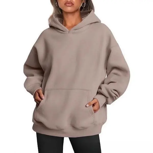 Unisex Couple 3D Digital Print Hoodie Autumn Winter Solid‑Colour Casual Loose Pullover Hooded Sweatshirt Men Women