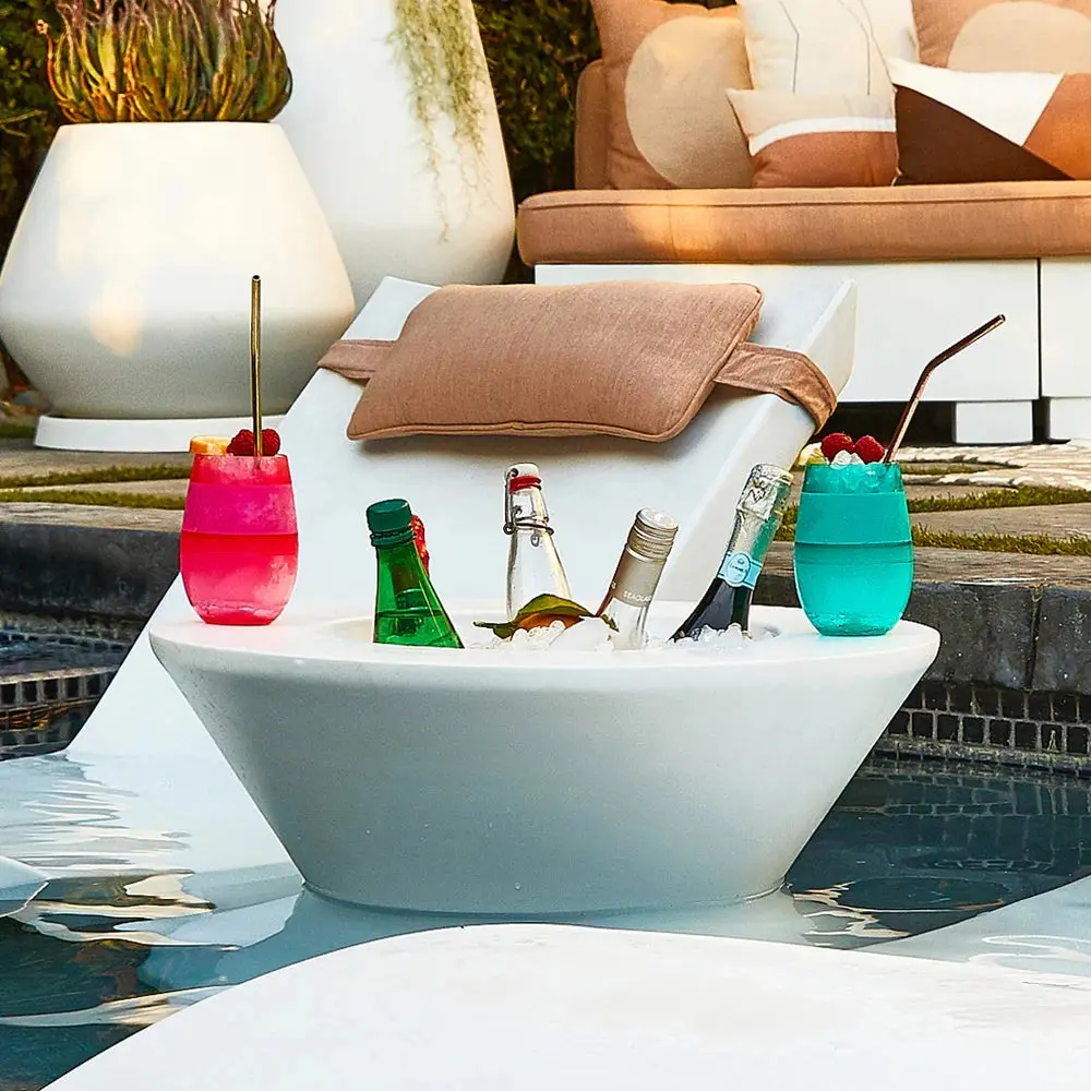 Ledge Lounger Signature Tall Ice Bin In-Pool Side Table | UV20-Rated Resin