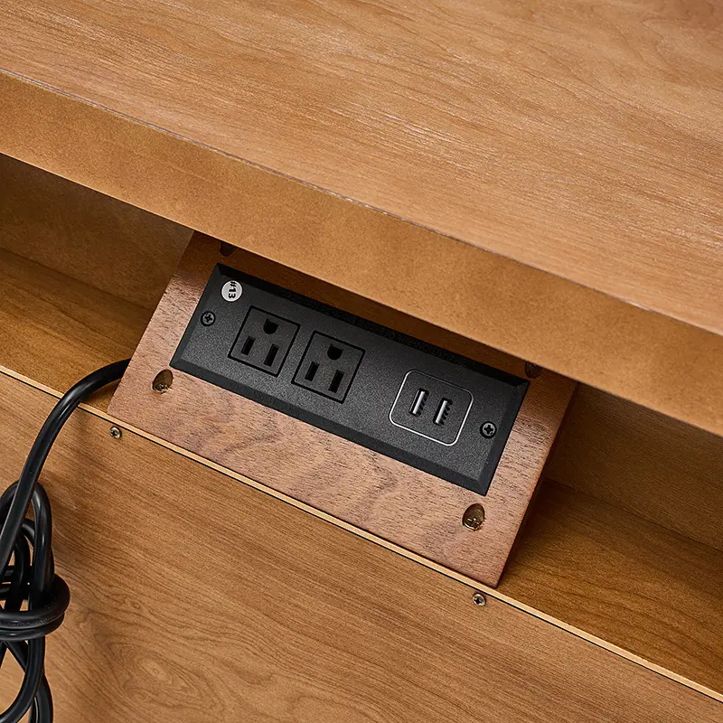 Hulala Lionel 3-Drawer Farmhouse Nightstand with Charging Station