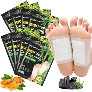 Natural Herbal Foot Pads - 80 Pack Ginger Oil & Bamboo Charcoal Premium Foot Care Patches - Relieves Stress and Fatigue - Improves Sleep
