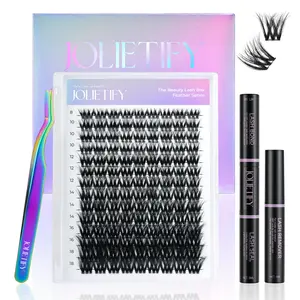 JOLIETIFY Lash Extension Kit, Dancer,Dense Volume, Holo Luxe Edition, Faux Mink 8–18mm Clusters, Triple V Design for a Bold Structured Look, Individual Lashes with Waterproof Bond & Seal, Tweezers & Remover waterproof eyebrow makeup