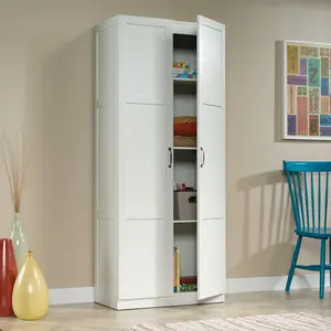 IKEA Tall White Finish Cupboard - Door Access Storage Cabinet with Shelves, Indoor Pantry Organizer for Home Organization Needs