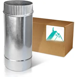 4 Inch-length 12 inch. Galvanized Steel. Round Dryer Duct. Bathroom Fan Pipe. Extendable Duct for Ventilation Equipment.