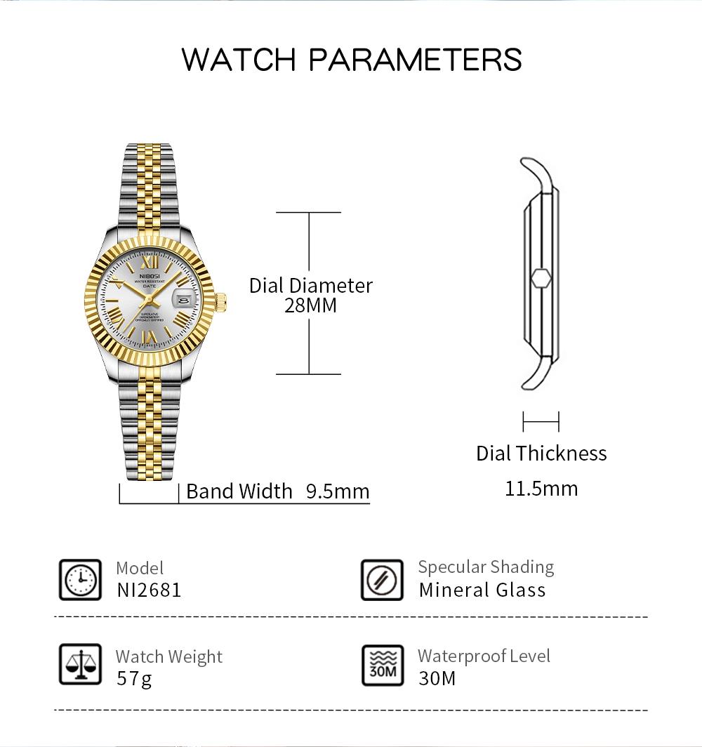 NIBOSI Rose Gold Women's Watches with Date Stainless Steel Luxury Ladies Watches with Small Writs Watches for Women Waterproof Elegant Dress Quartz Analog Women's Wrist Watches Reloj de Mujer