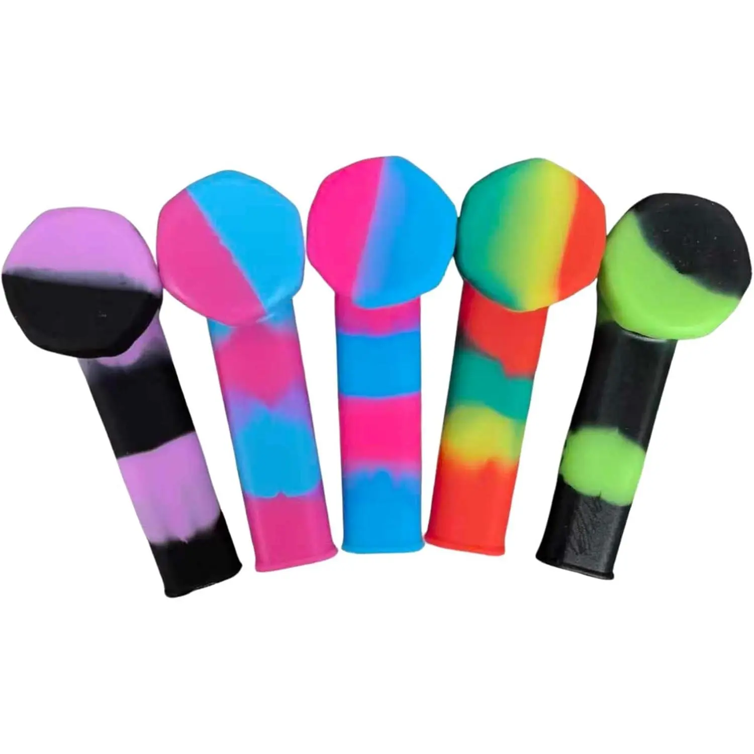Silicone Straw Accessory Set, Food-Grade Brightly Colored Silicone Drinking Straws for Beverages(5Pcs)