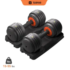 Adjustable Dumbbells Set of 2，Free Weights Dumbbells Set，Adjustable Dumbbell Set，5 55LBS，for Men/Women Gym Equipment for Home Strength Training Equipment