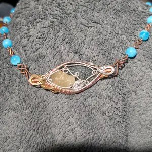 Moldavite, Lybian Dessert Glass, & Herkimer Diamond Pendant