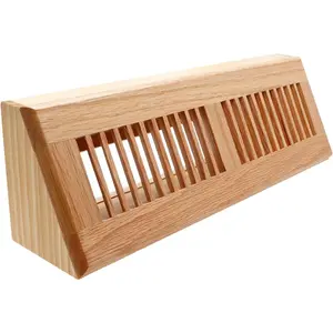 Red Oak Baseboard Floor Register 15 Inch Wooden Baseboard  Vent Baseboard Diffuser Pre Finished - 15.6 x 4.6 x 3.6 Inch