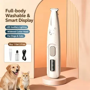 Pet Micro Precision Trimmer, Multifunctional Pet Hair Trimmer Waterproof Rechargeable Shaver with LED Light for Paws Eyes Ears Face Buttocks for Small Dogs and Cats，50dB Quiet Shave