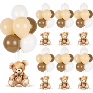 6 Sets Balloon Stand Kit for Table Bear  Shower Centerpieces with Balloon  Shower Decor for Bear Theme  Birthday Party Table Decorations Supplies